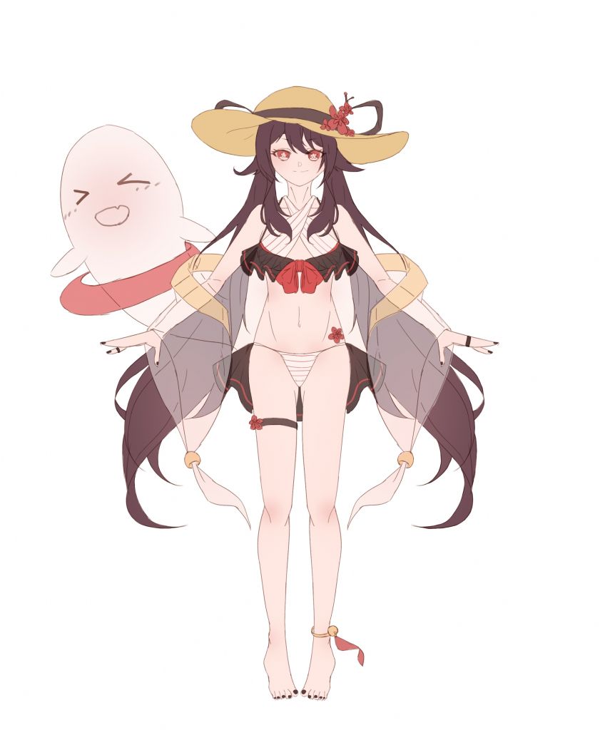 同人创作胡桃子也想穿泳装提瓦特假日ver画完啦