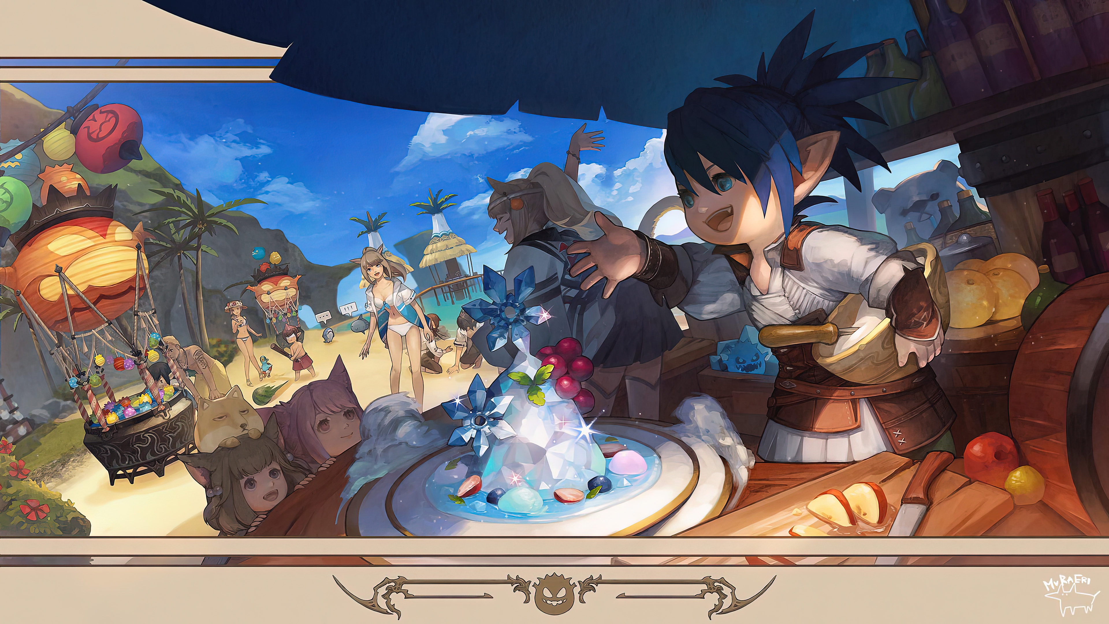 氵一贴今年红莲节的原画不错感觉可以拿来当壁纸所以我把图超分到了4k