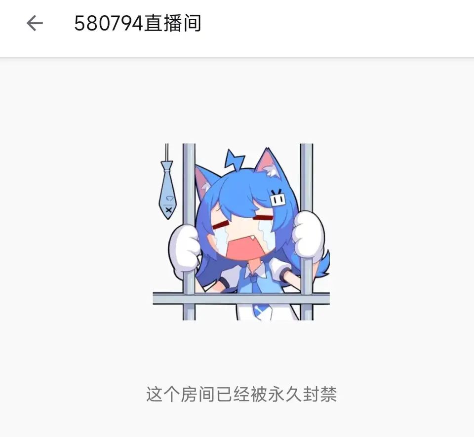 主播好似五五开b站直播间被永久封禁了