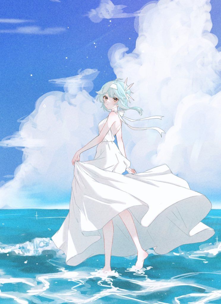 插画搬运白裙子的优菈小姐