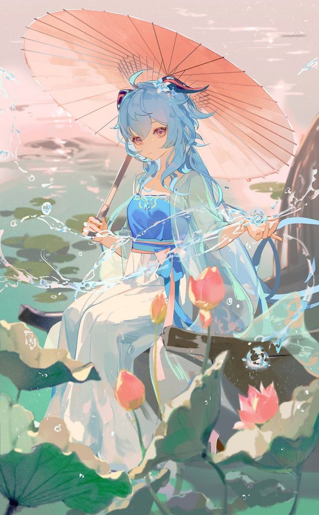 插画搬运汉服甘雨