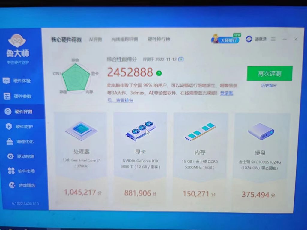 4070ti鲁大师跑分要比3080ti低