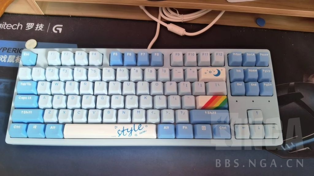 电脑硬件出达尔优a87有线键盘天空轴