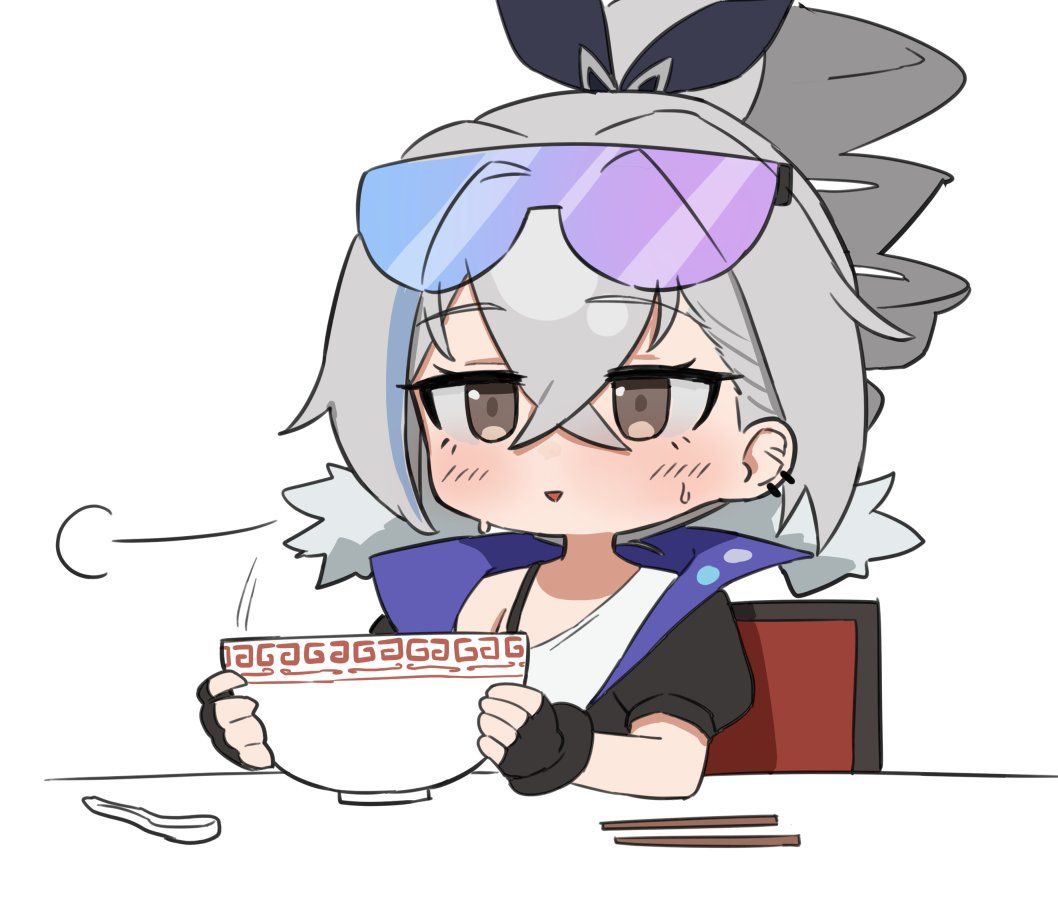 插画搬运银狼只是在吃面罢了