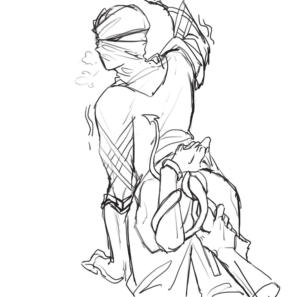 正在剪尾巴的萨卡兹死士