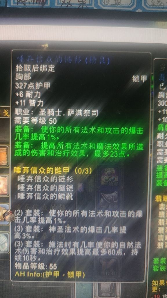 同样的套装凭啥骑士比我们萨满多三暴击