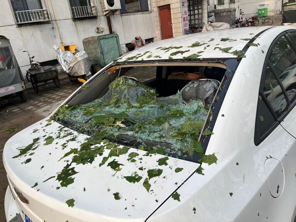 昨天石家庄下的冰雹这么大的啊,保险公司有的忙了