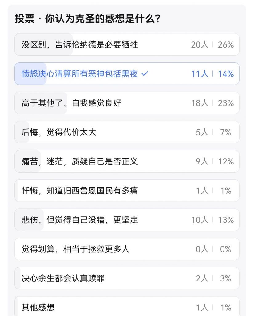 假如梅丽莎和班森死于神战或遭受折磨克圣会有什么感想