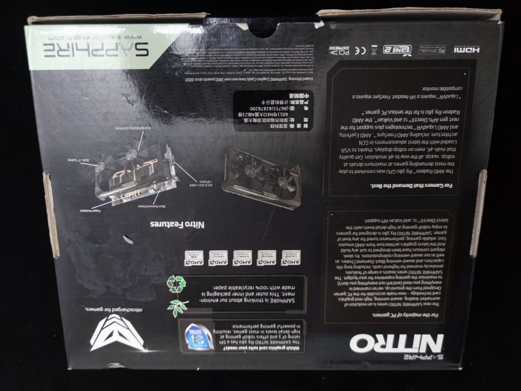 蓝宝石超白金 r9 380 4g,箱说全.198