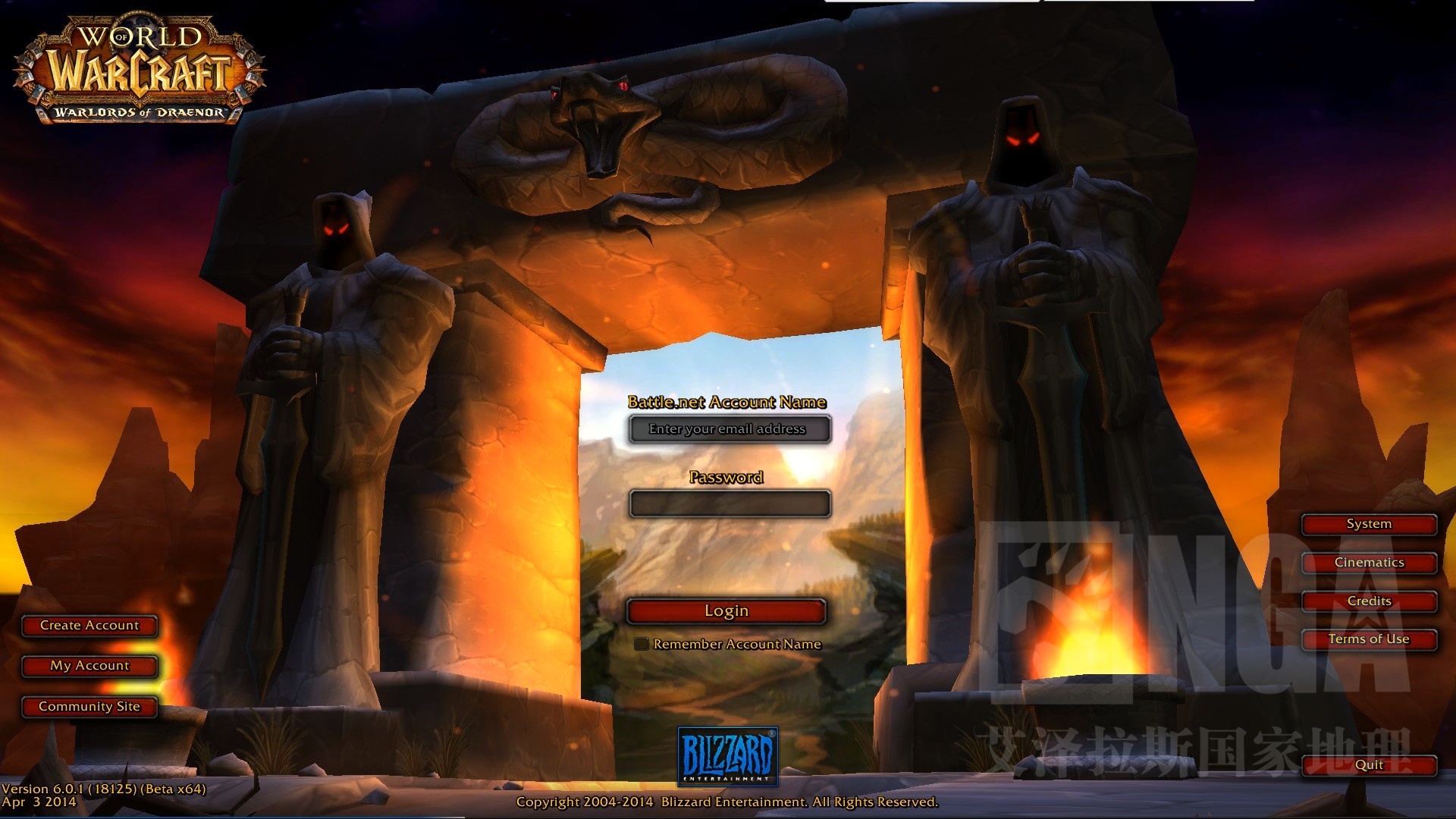 《魔兽世界:德拉诺之王》Alpha:6.0.1.18125测试服客户端安装界面(附下载地址和6.0测试资格申请地址)