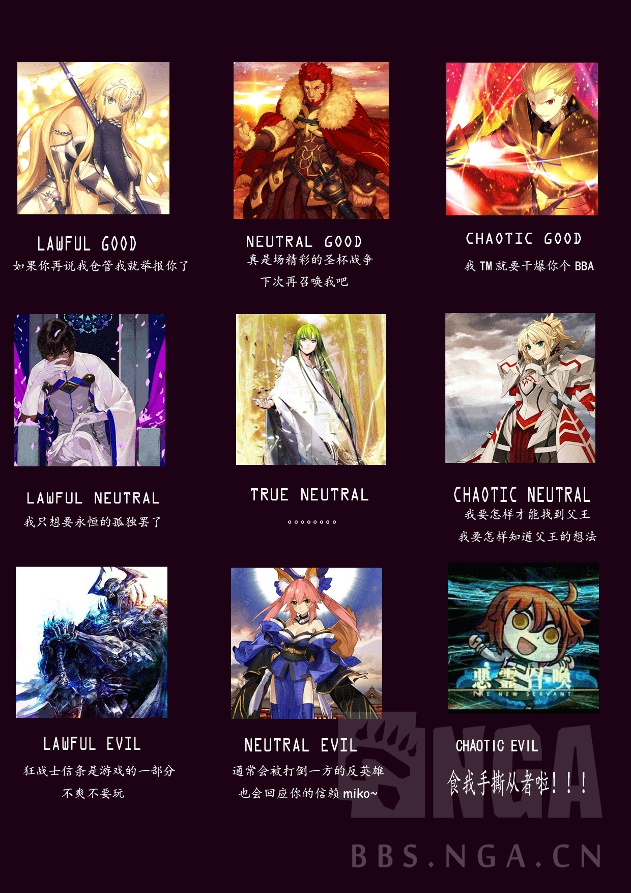 理性蒸发A+] FGO的阵营九宫图NGA玩家社区