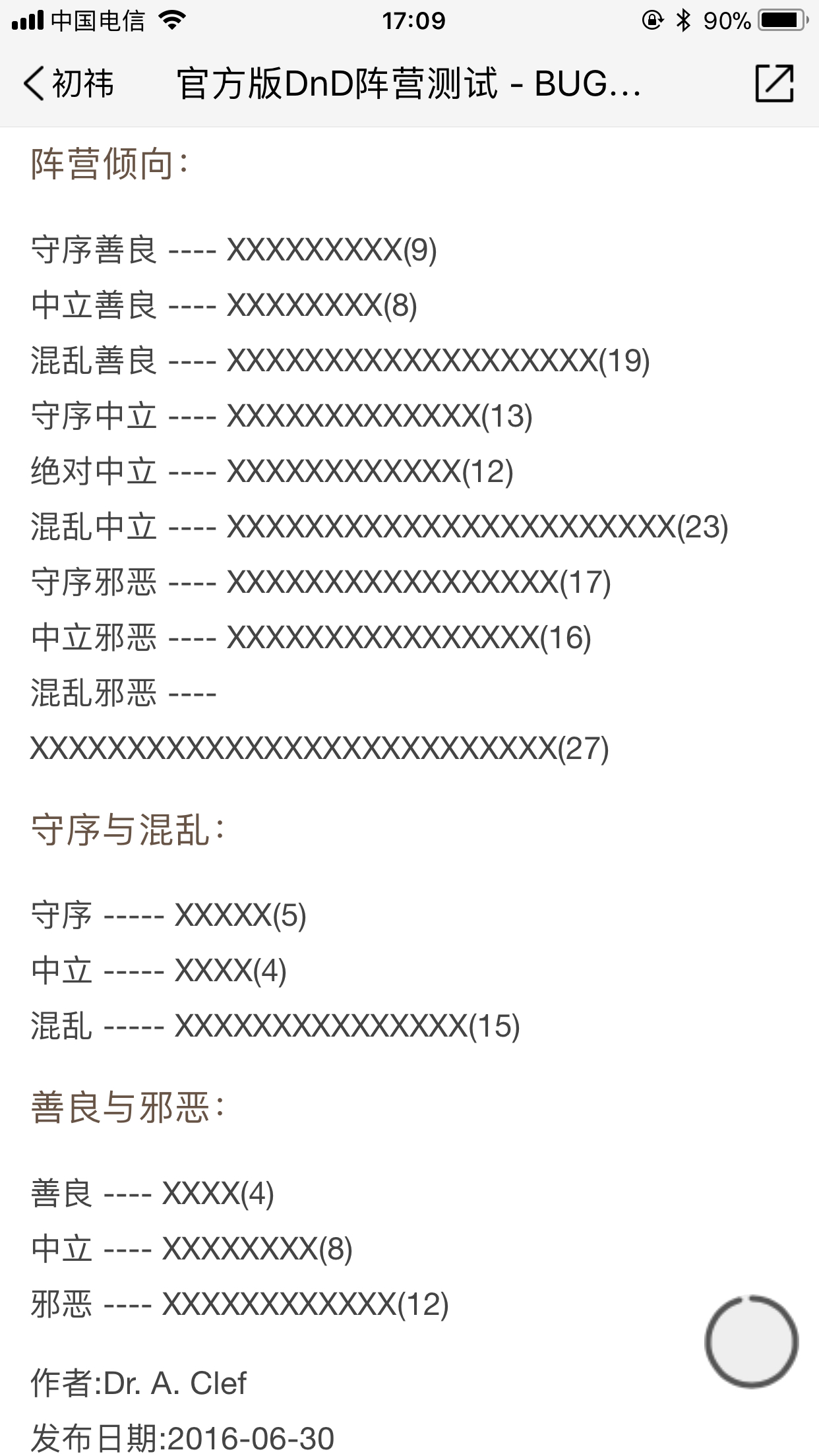 有人做过这个dnd九大阵营测试么178