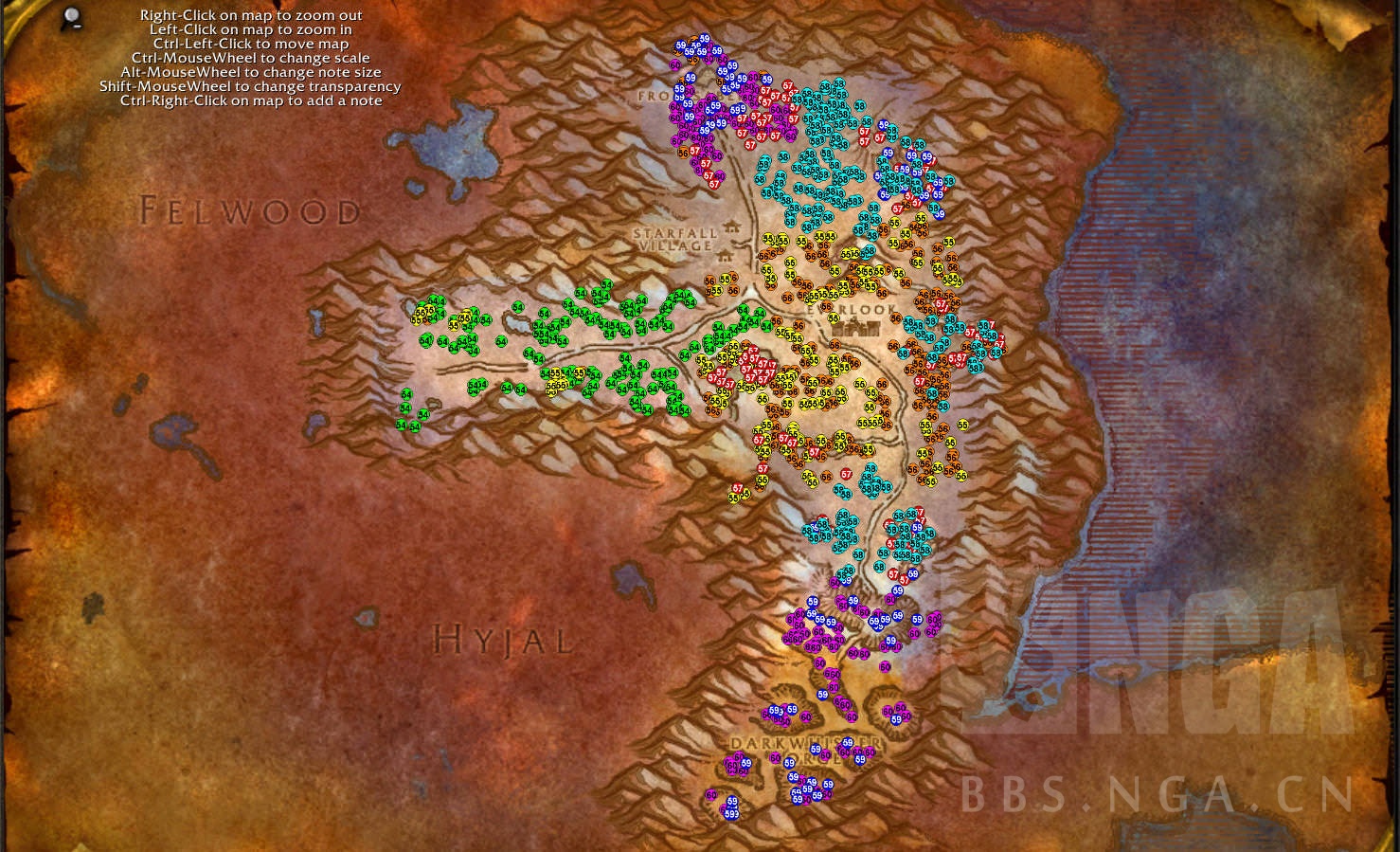 刷怪与升级(三) 全地图怪物等级分布--荆棘谷及其之后(多图预警) NGA玩家社区