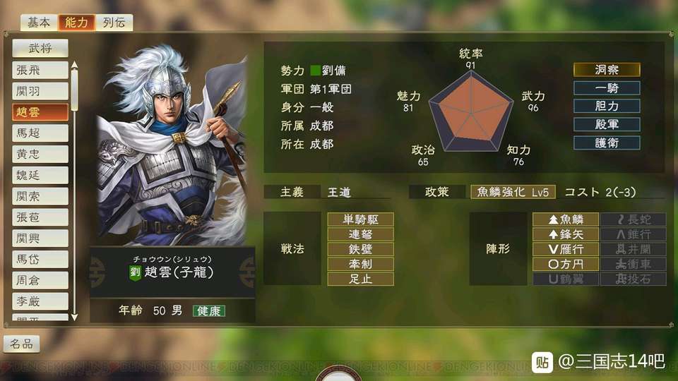 三国志14 五虎上将个性判明 张飞再度觉醒 Nga玩家社区