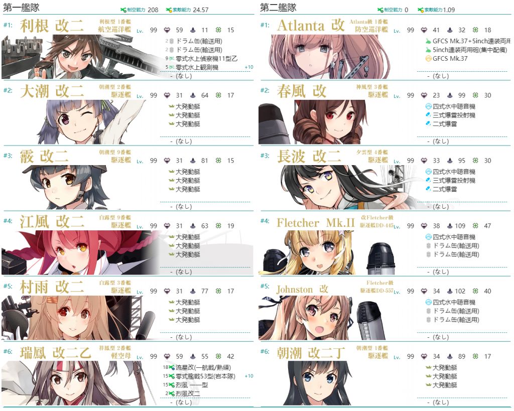 舰colle 切噜组 護衛せよ 船団輸送作戦 甲级攻略 全攻略更新完毕已根据二阵友军调整e4磨血斩杀阵容 Nga玩家社区