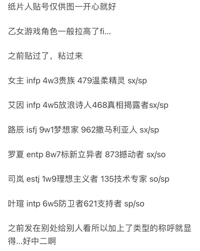 大概是算命氵 试着用mbti代一下nga玩家社区