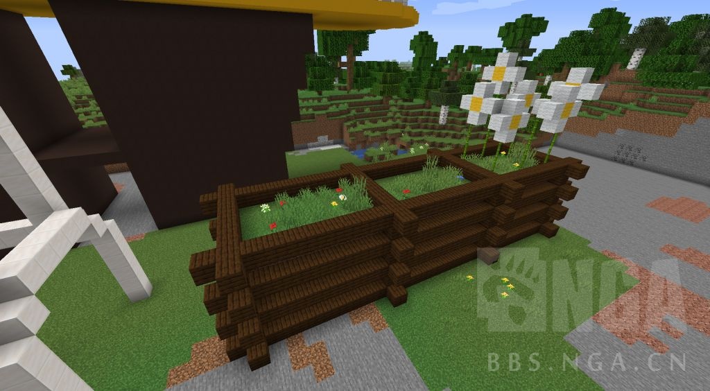 还原 试着在minecraft里把莱娜憩所的c型桌子给还原了一下 更新小白凳和花圃 Nga玩家社区