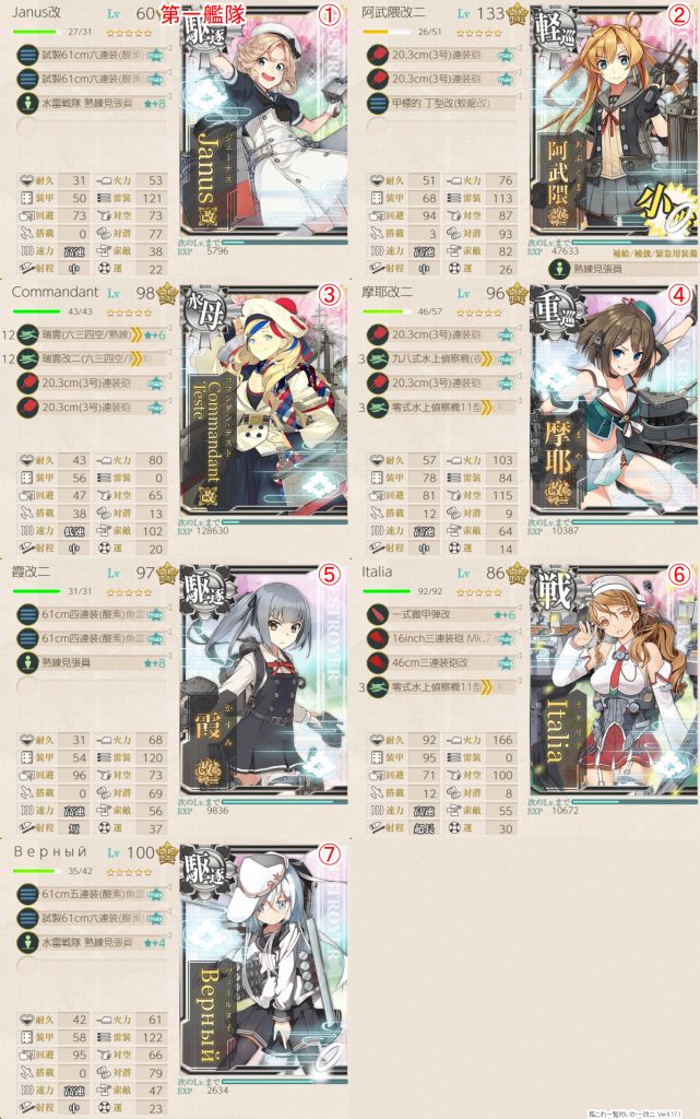 舰colle 记者的舰娘笔记 21夏自用甲難度撈船等配置 更新掉落替换表 全图打捞完毕 Nga玩家社区