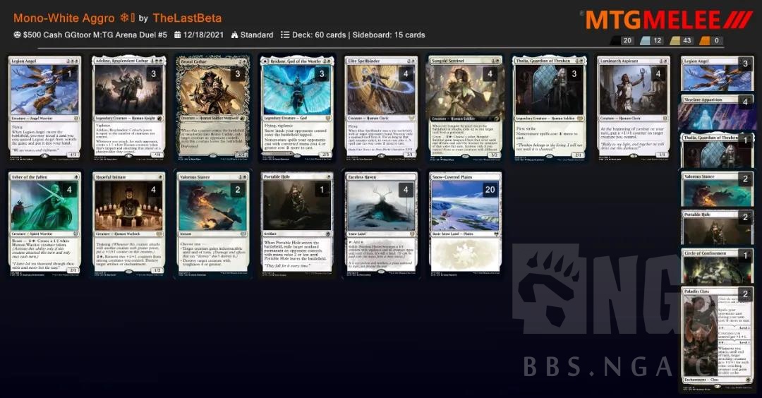 老汉mtg 标准meta Vow第6周 非大型比赛里还属纯白快攻最厉害nga玩家社区
