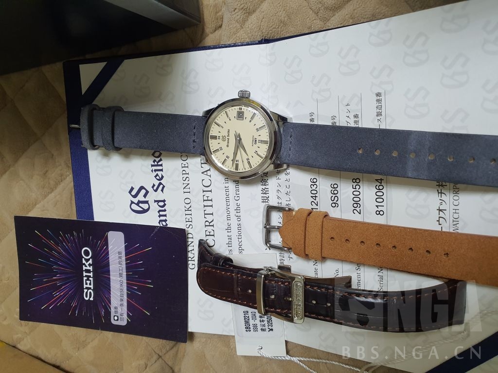穿戴设备] [手表] 解毒出GrandSeiko冠蓝狮大精工gs简约数字盘GMT机械皮带手表男SBGJ217G大全套，价格18888(1.76万已出)  NGA玩家社区