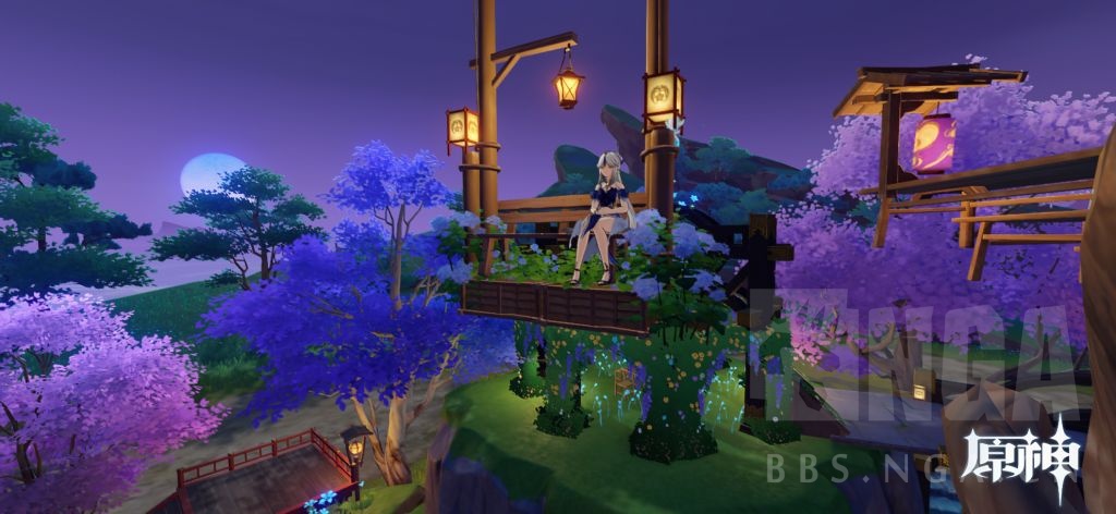 心得交流 尘歌壶 绣球花秋千 浮樱桥 和紫藤凉亭nga玩家社区