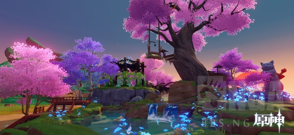 心得交流 尘歌壶 绣球花秋千 浮樱桥 和紫藤凉亭nga玩家社区