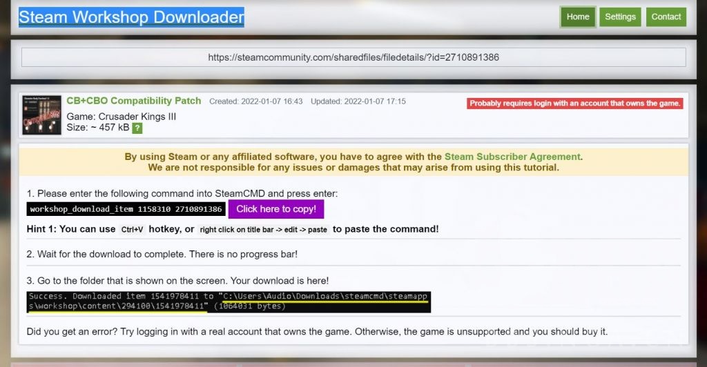 GitHub - NBZion/SteamModDownloader: Steam Workshop Downloader for