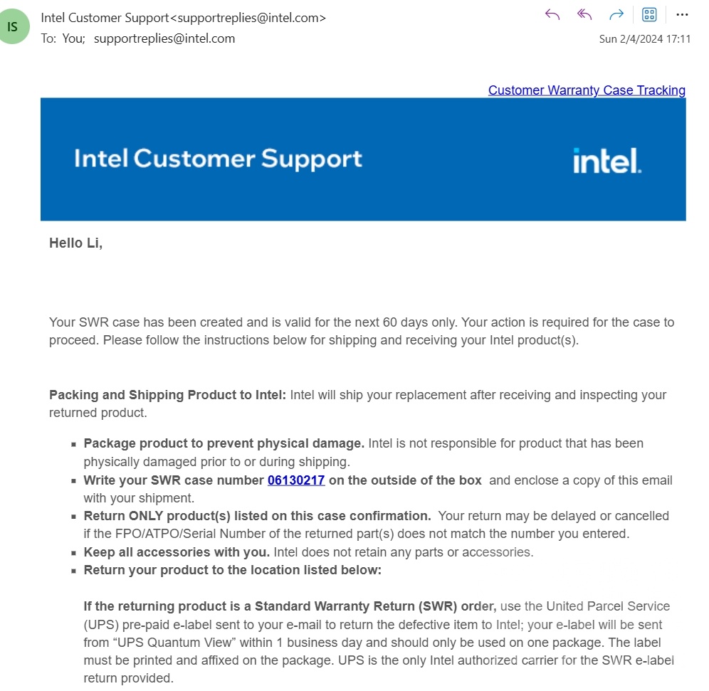 作业贴] 英特尔intel 盒装cpu保修过程分享178