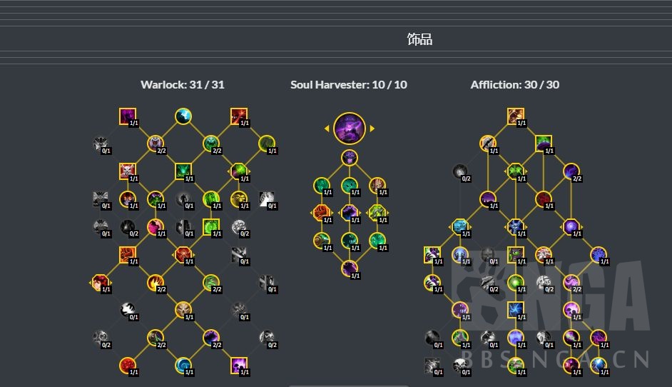恶魔，痛苦术士单体饰品排行 9月13日 来源bloodmallet NGA玩家社区