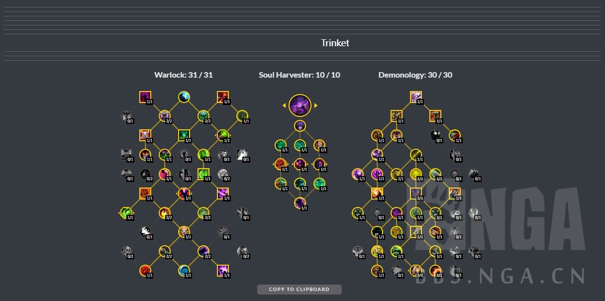 恶魔，痛苦术士单体饰品排行 9月13日 来源bloodmallet NGA玩家社区