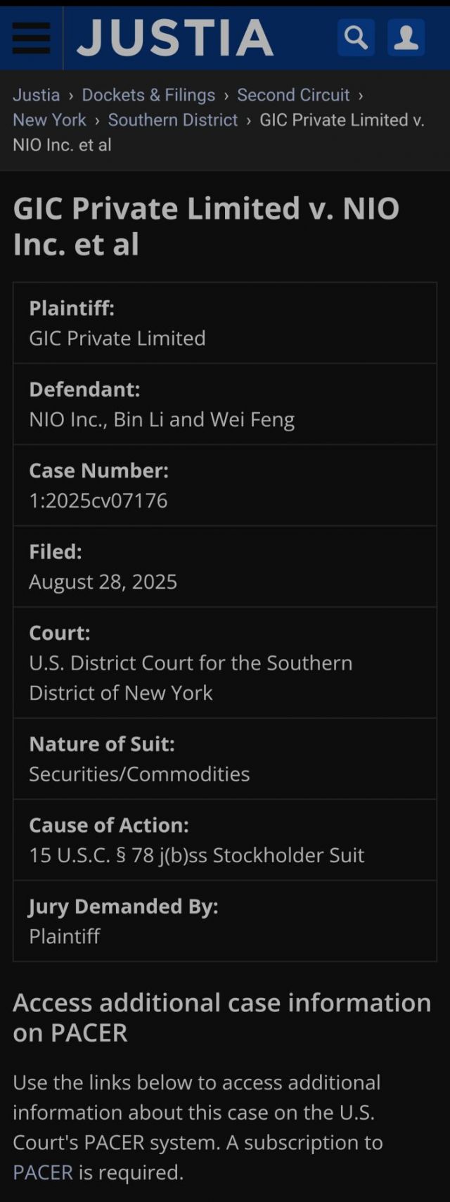 蔚来汽车被新加坡主权财富基金起诉NGA玩家社区
